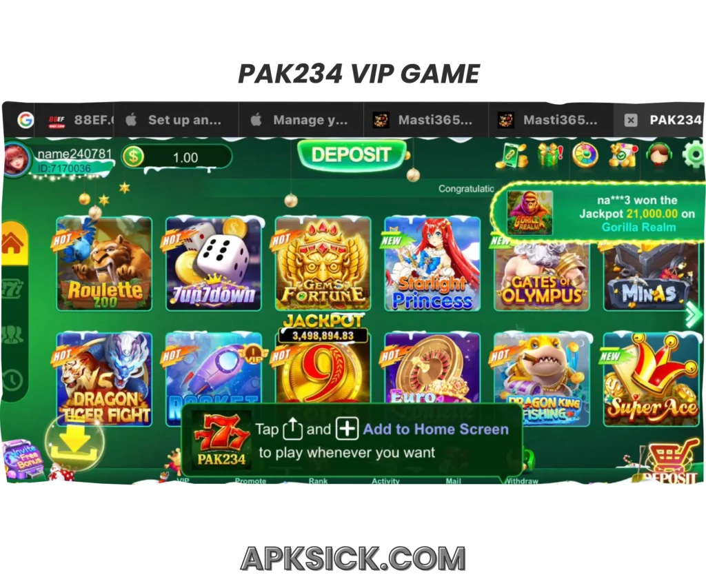 Pak234 Vip Game Apk