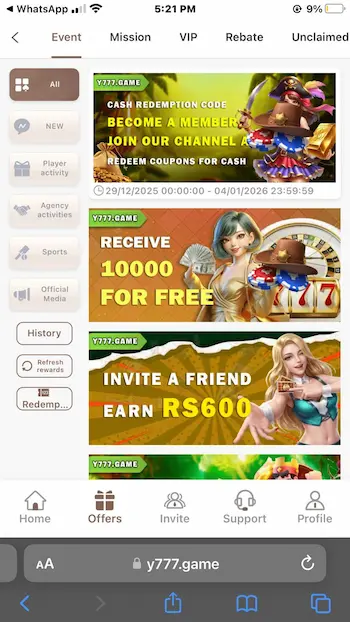 Y777 Game Download Apk